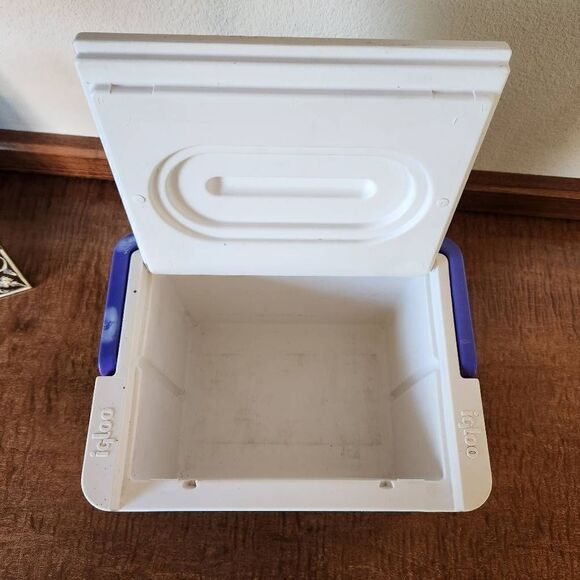 Igloo polar 6 holds six cans vintage '90s teal purple personal ice chest cooler - Picture 3 of 6